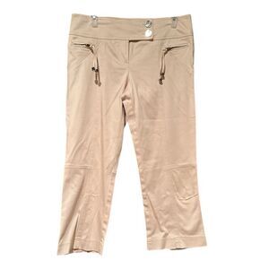 Cach’e Khaki Cropped Capris Pants Size 8
